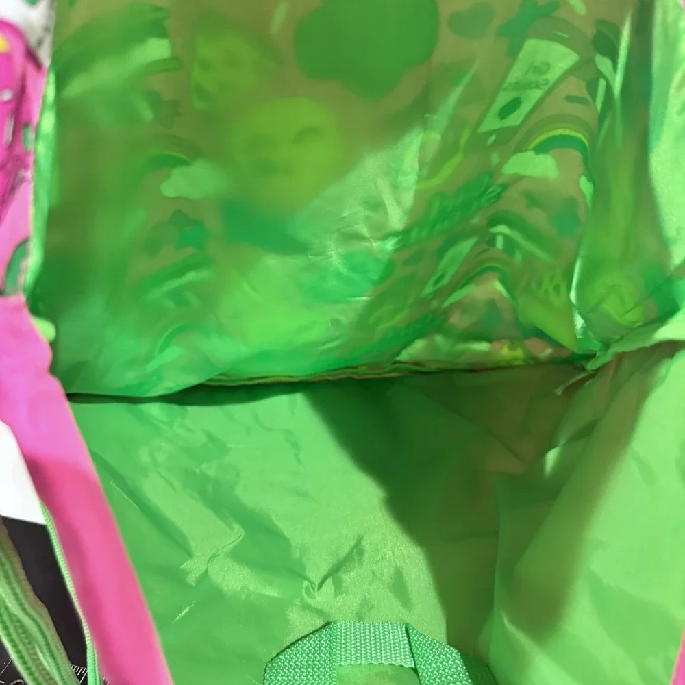 Girl Scouts Of America Hot Pink Emoji Drawstring Cinch Backpack‎ Sack Bag EUC